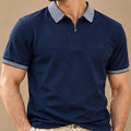 K112 Navy Zip Polo